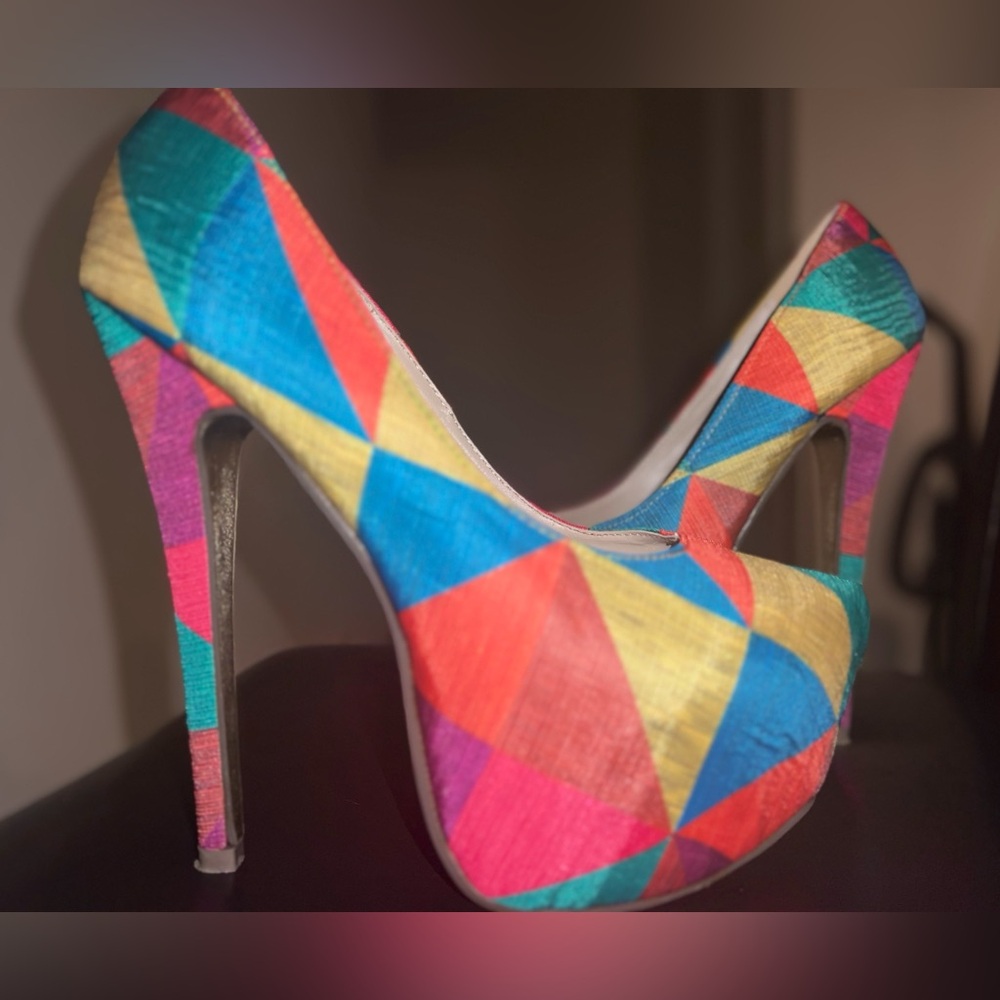 Colorful Geometric Women's Heels